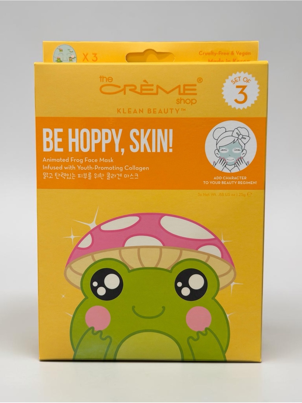 The Crème Shop Be Hoppy, Skin! Animated Frog Face Mask - Set of 3